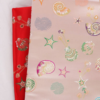 Conch Pattern Rayon Brocade Fabric: 57"W Sewing Material