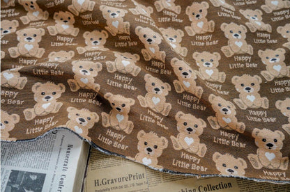 Bear Jacquard Fabric, 60/40 Poly Cotton Blend, 59" Wide