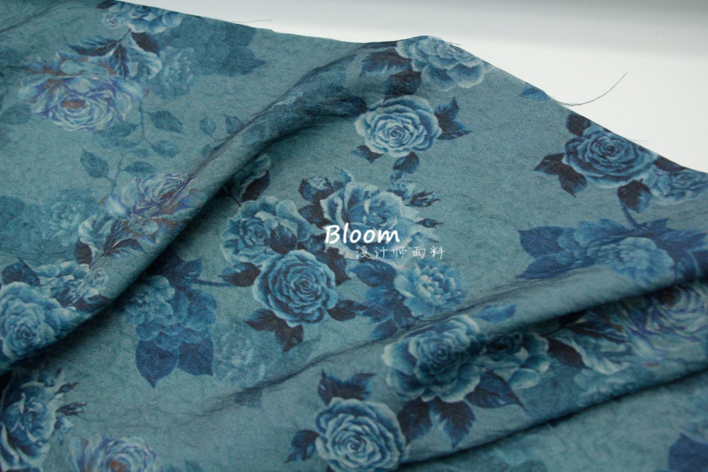 Tissu lin Tencel chanvre soyeux rose bleu : Couture et loisirs créatifs