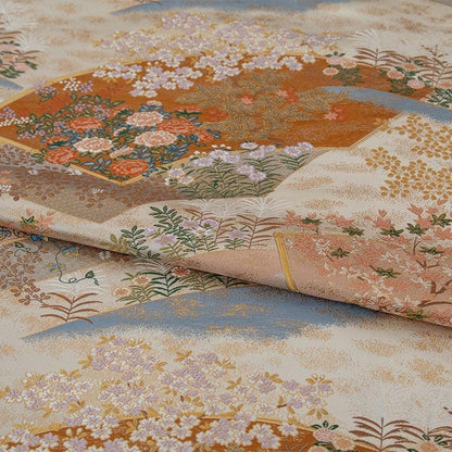 Nishijin Weaving Fabric: Japanese Fan Silk Rayon Blend (By The Meter)