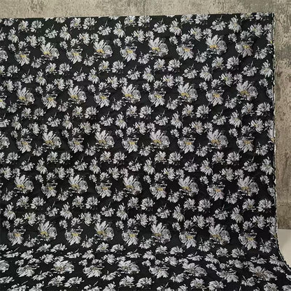 Gold Thread Floral Jacquard Brocade Fabric: 63" Wide