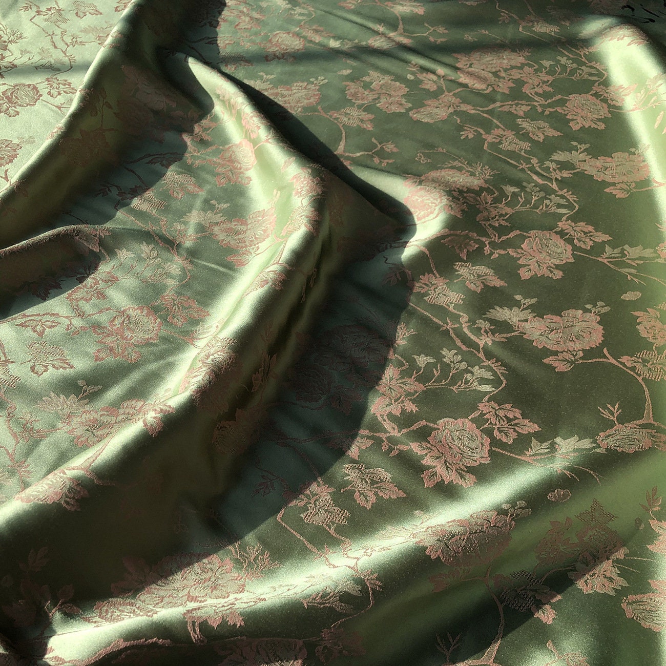 Butterfly Jacquard Fabric: 57"W Cotton Rayon Blend, Upholstery & Sewing