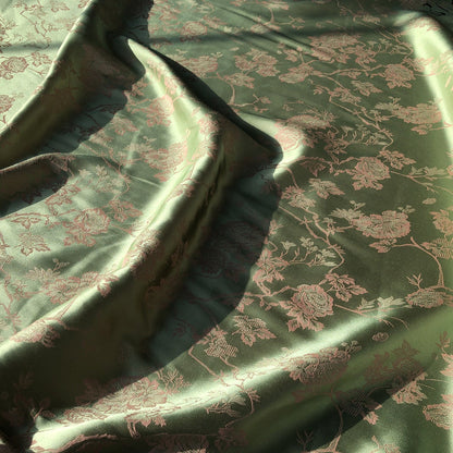 Butterfly Jacquard Fabric: 57"W Cotton Rayon Blend, Upholstery & Sewing