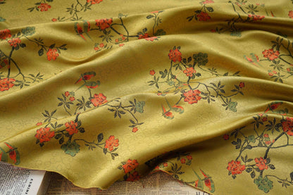 Floral Brocade Fabric: 59"W Polyester Rayon Blend, Costume Decor