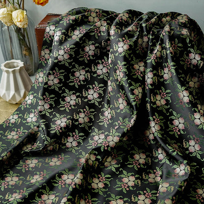 Peach Blossom Jacquard Fabric, Vintage Style, Costume, Upholstery
