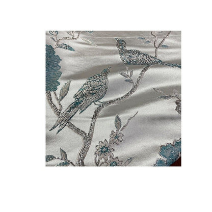 Tissu brocart jacquard Oiseau d'argent : Cheongsam, Qipao, Costume, Décoration (57 po de largeur)