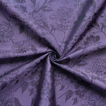 Nishijin Woven Brocade Fabric: Gold Thread Purple Jacquard, 62" Wide - Poppylollipop