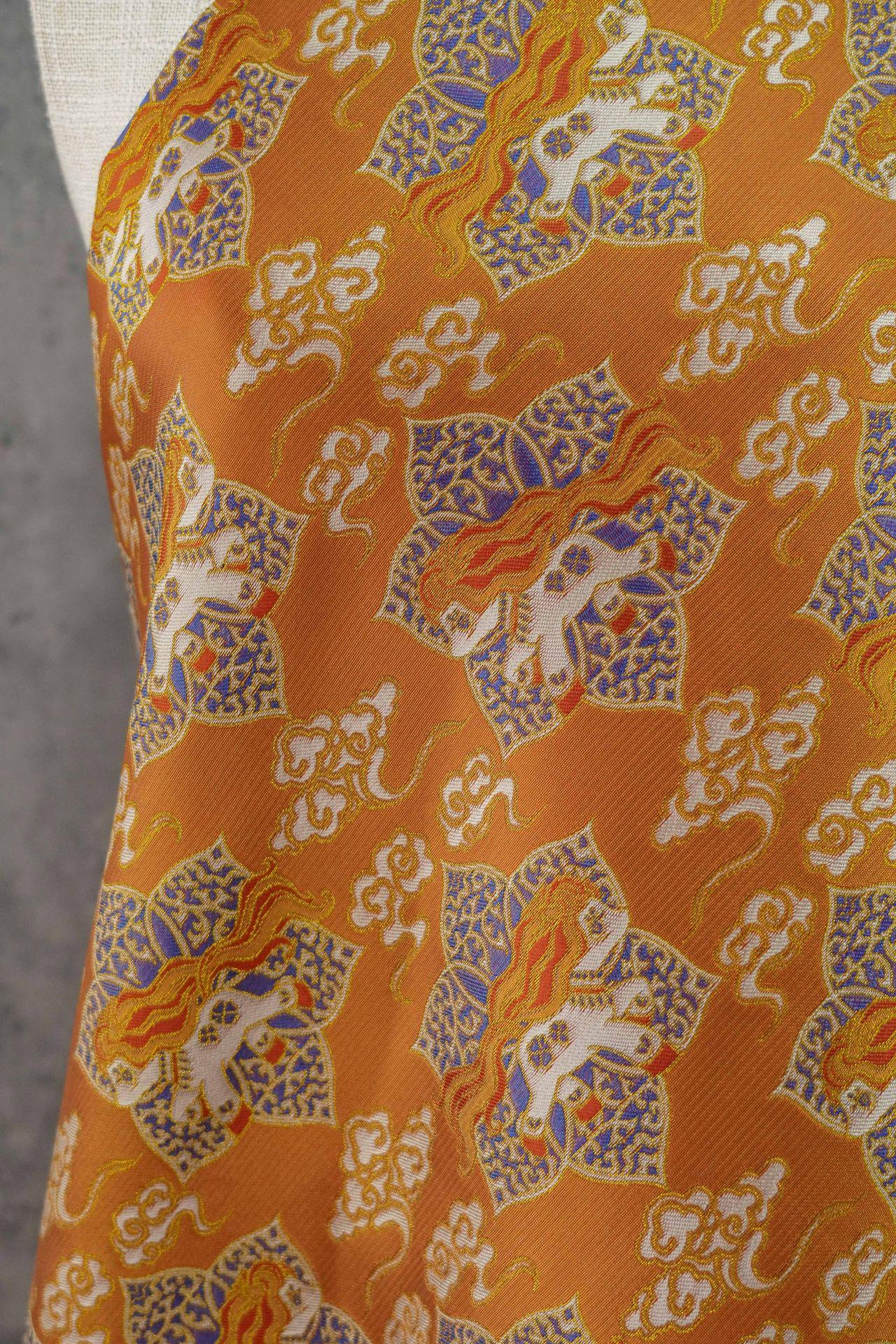 Tissu brocart Song avec jacquard à fils d'or | Brocart de soie chinois de luxe | Tissu à motif impérial traditionnel, 150 cm de large