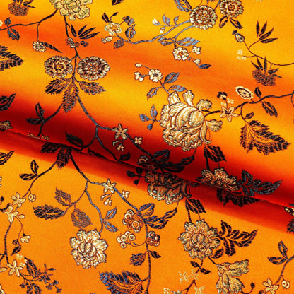 Floral Brocade Fabric: Chinese Ridge Flower Rayon Nylon Blend, 45" Wide