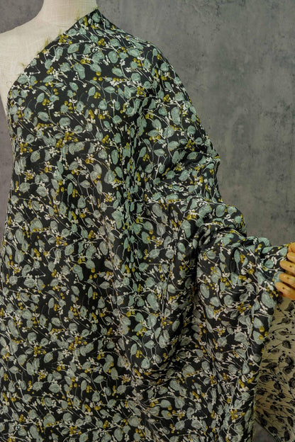 Tissu jacquard tissé à motif floral : revêtement d'ameublement réversible rétro, couture DIY - 140 cm de large