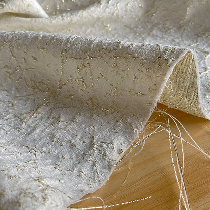 Gold Thread Jacquard Fabric: 3D Oil Painting Texture, 53" Wide