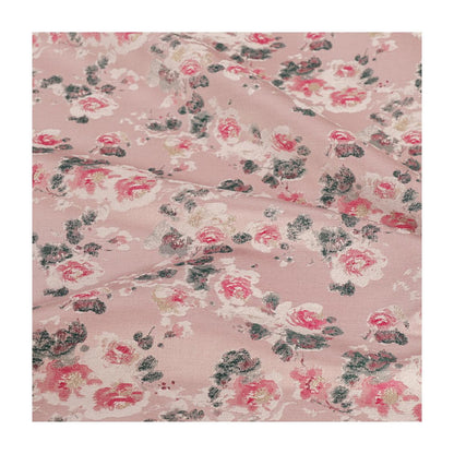 Floral Brocade Fabric: 59"W Pink Phlox Flower Pattern