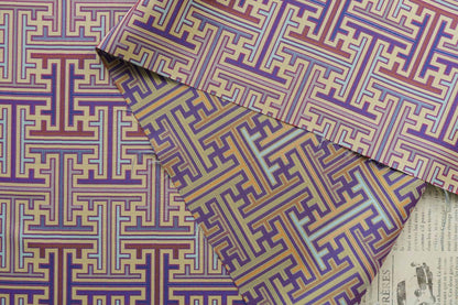 Reversible Jacquard Woven Fabric: Ancient Checkered Pattern, 59"W