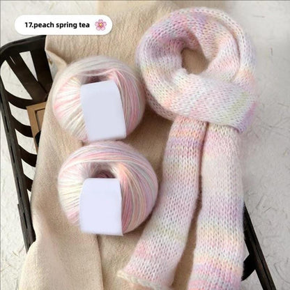 Rainbow Hand-Dyed Mohair Silk Yarn: Lace Weight Knitting Wool