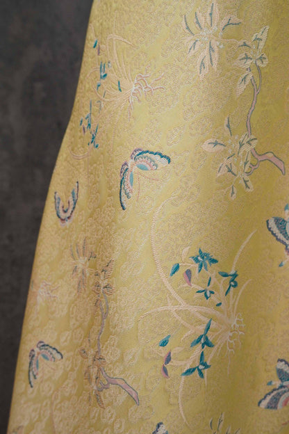 Song Brocade Fabric: Gold Butterfly Jacquard, Cheongsam Sewing Material