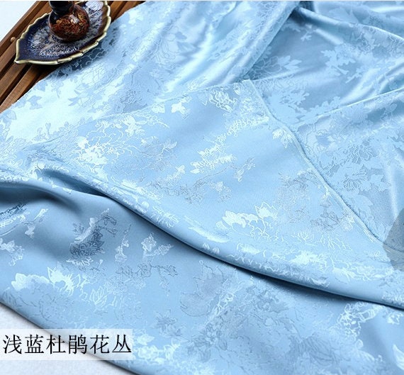 Jacquard Satin Fabric: 59" Rhododendron Antique Cosplay Costume Material