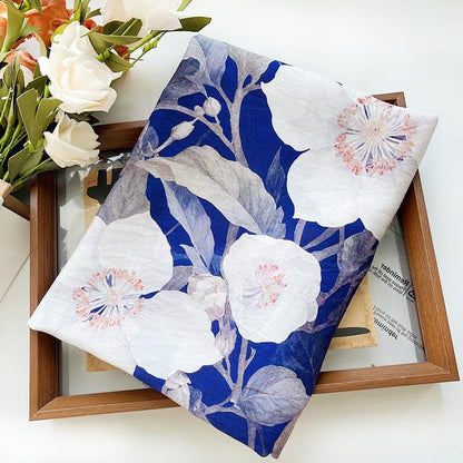Magnolia Flower Tencel Ramie Fabric: Sewing, Decor, Costume - By The Meter