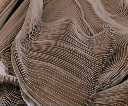 Pleated Organza Fabric: Soft Yarn, Stiff Texture, 59" Wide