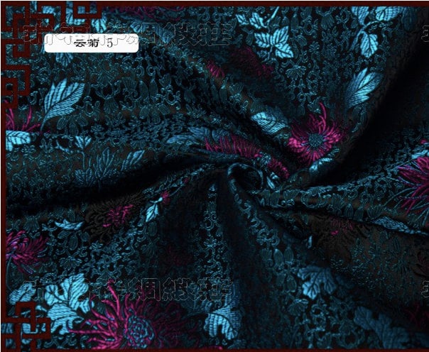Chrysanthemum Silk Brocade Fabric: Colorful Cheongsam Qipao Sewing Material