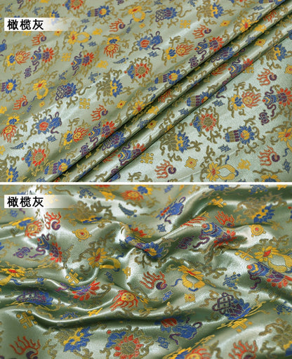 Floral Brocade Fabric: 59"W Chinese Silk Rayon Damask