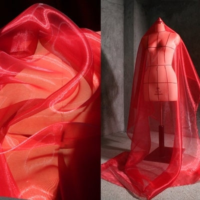 Crystal Yarn Organza Fabric: Water Light Mesh, Wedding Dress, Hanfu, Doll Making
