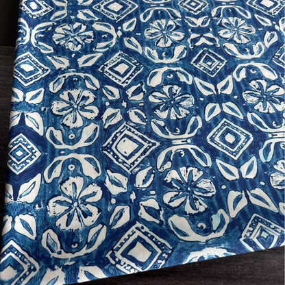 Tissu popeline de coton imprimé à la main (style indien) : patchwork, vêtements, loisirs créatifs
