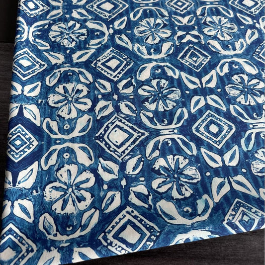 Tissu popeline de coton imprimé à la main (style indien) : patchwork, vêtements, loisirs créatifs
