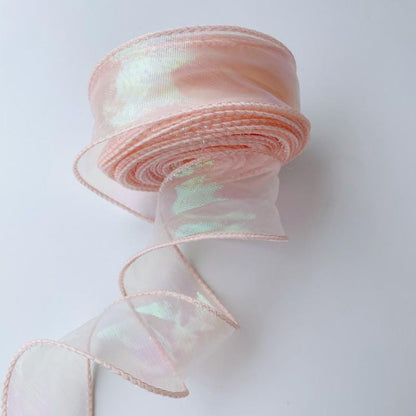 Gradient Organza Ribbon: 4cm Sheer Fishtail Fabric, 10 Yards