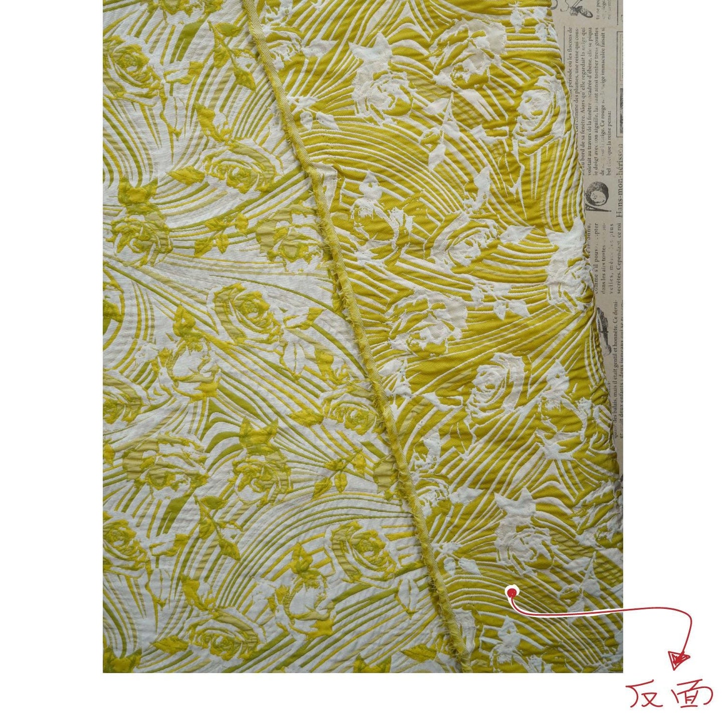 Floral Jacquard Fabric: 55"W Polyester Rayon Upholstery - By The Meter