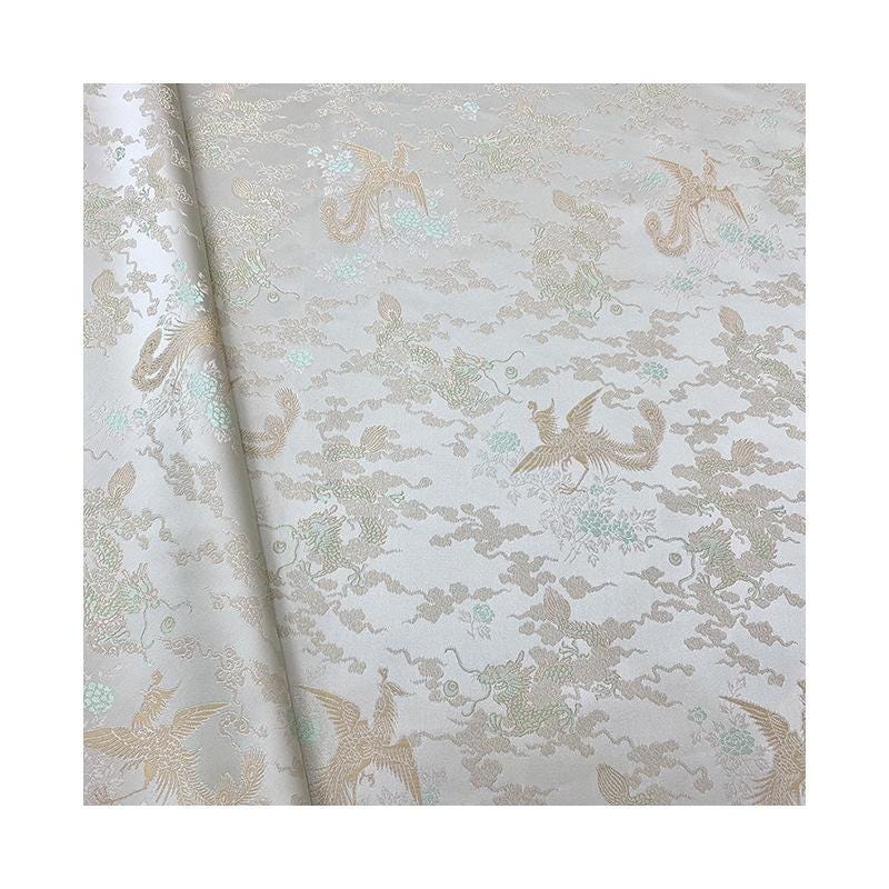 Dragon Phoenix Jacquard Fabric: 59"W Rayon Cheongsam Material