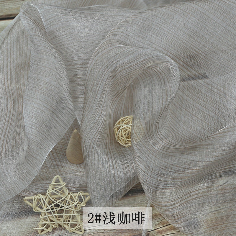 Striped Organza Fabric: 59" Ethnic Style Costume & Decor