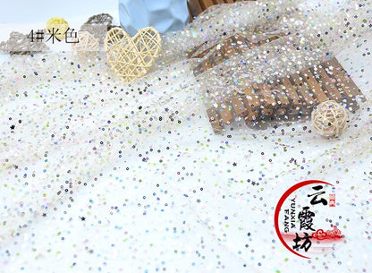Tissu en tulle à paillettes : motif Bronzing Foli, 150 cm de large, pour cosplay DIY