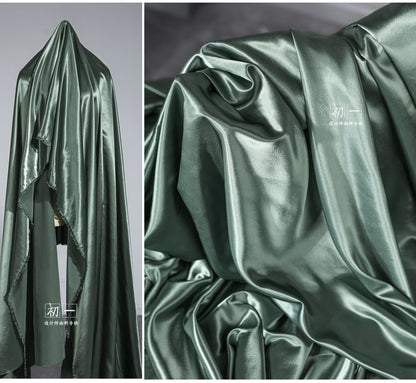 Tissu en satin de soie : couleurs unies, largeur 150 cm, tissu de luxe pour robes de mariée