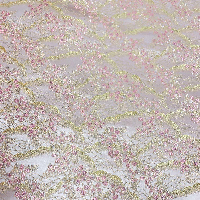 Floral Jacquard Brocade Fabric: 29.5" Wide Silk Rayon Blend