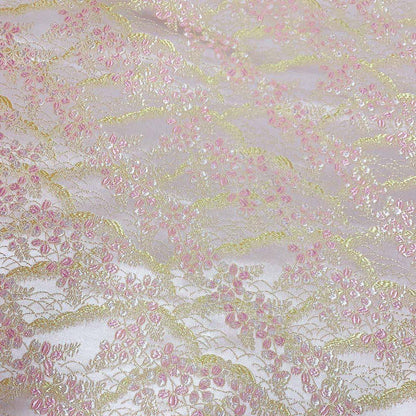 Floral Jacquard Brocade Fabric: 29.5" Wide Silk Rayon Blend