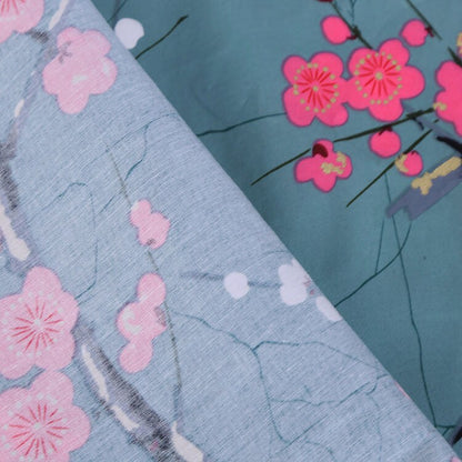 Japanese Floral Print Cotton Fabric: Kimono Dress Sewing Material