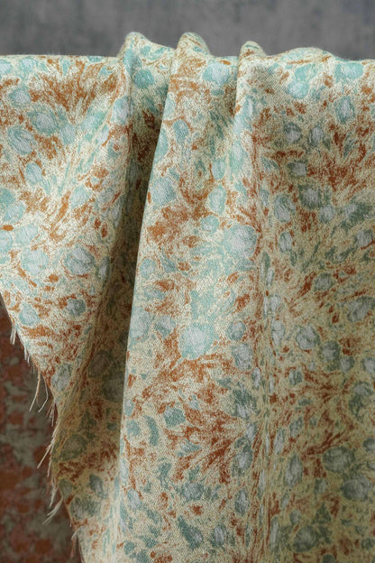 Tissu jacquard floral abstrait à motif café vert champêtre ���� Quilting, ameublement, canapé, sac, couture DIY, décoration intérieure"Large