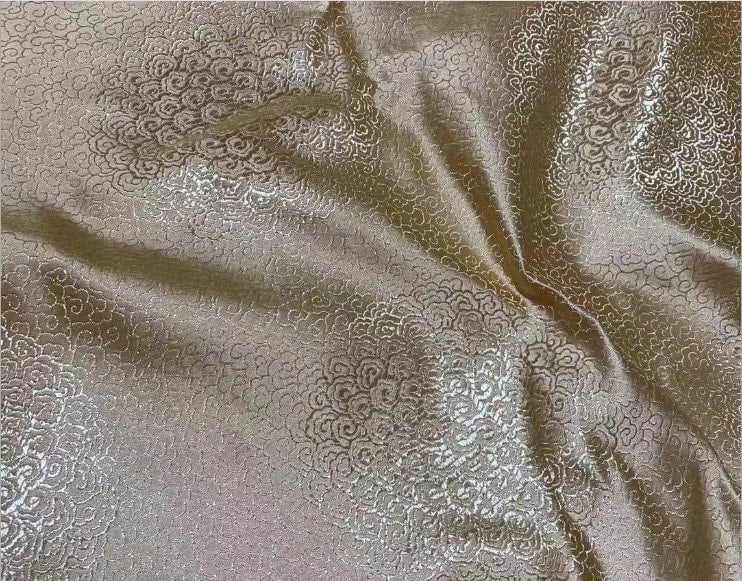 Cloud Brocade Fabric: Silk Rayon Jacquard, Costume Dress Material (59"W)