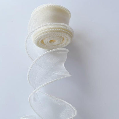 Ruban organza queue de poisson : 4 cm de large, tissu pour nœuds à faire soi-même, décoration de mariage (10 yards)