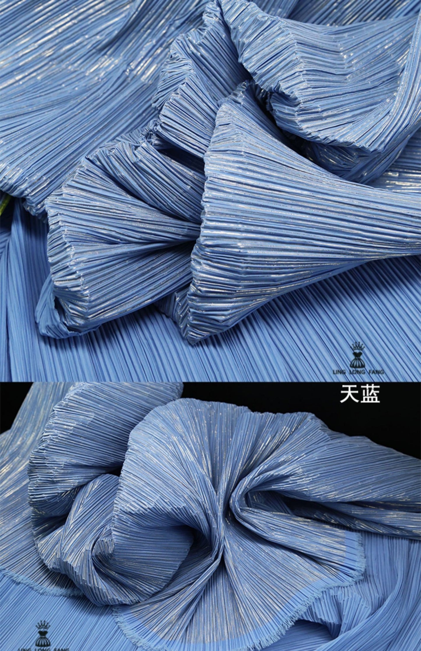 Pleated Crepe Fabric: 59"W Shiny Polyester for DIY Decor & Costume