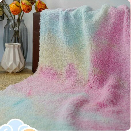 Lamb Velvet Plush Fabric: Rainbow Upholstery, Cosplay, Costume - 56" Wide