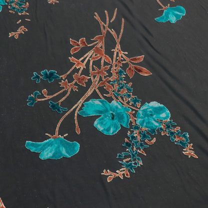 Burnout Floral Viscose Velvet Fabric: Soft Drape for Kimono, Costume