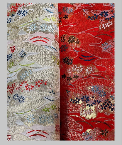 Nishijin Ori Silk Brocade Fabric: Japanese Kimono Gown Jacquard (29.5"/59"W)