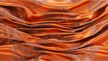 Chinese Dragon Brocade Fabric: Nylon Upholstery, Costume, Decor (29.5"W)