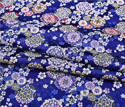 Cherry Blossom Silk Brocade Fabric: Japanese Kimono Sewing Material