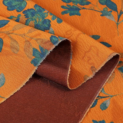 Tissu en soie imprimé numérique « Plum Blossom Tea », 150 cm de large.