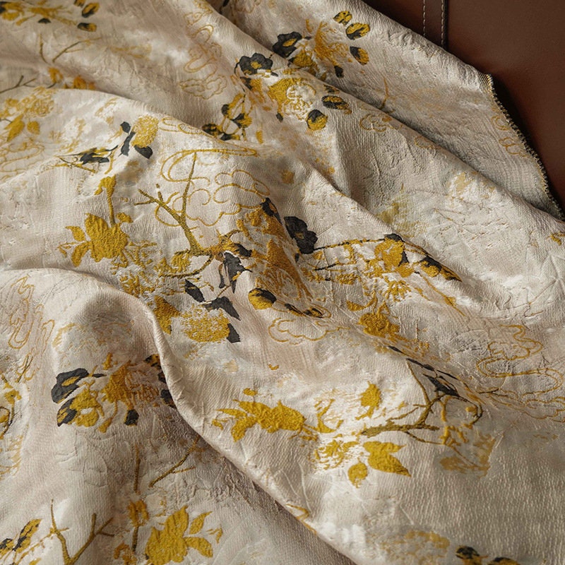 Cloud Jacquard Fabric: 3D Relief Polyester Nylon Blend, 55" Wide