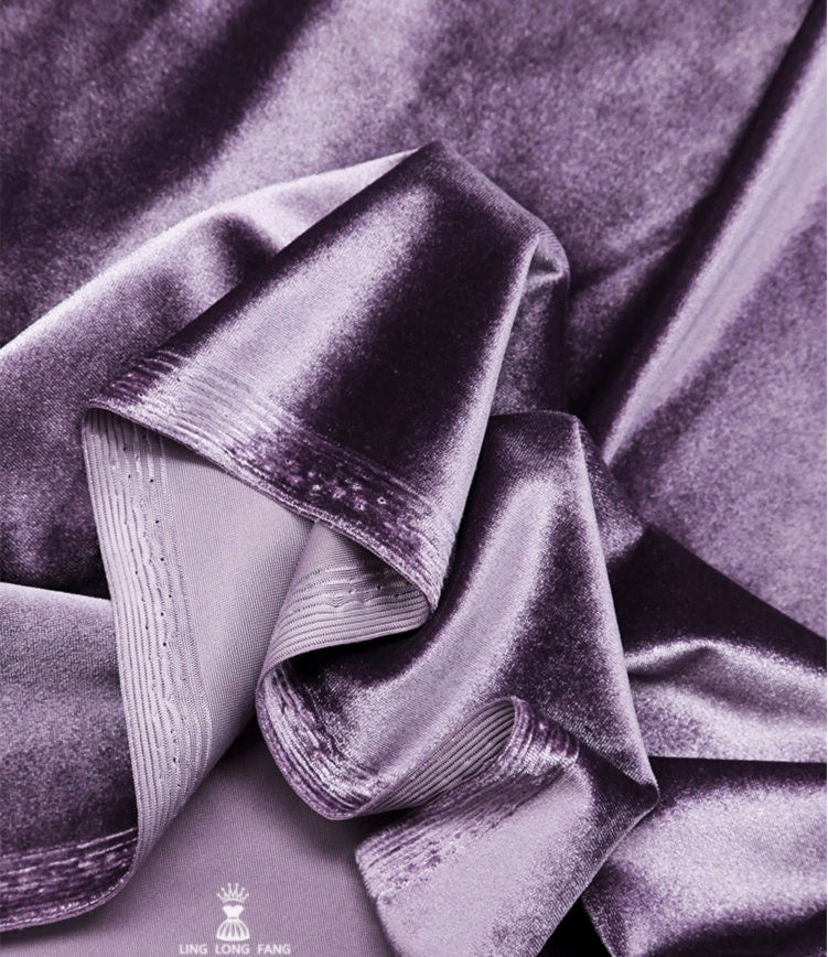 Velours extensible : 155 cm de large, pour la confection et l'ameublement - Vendu au mètre