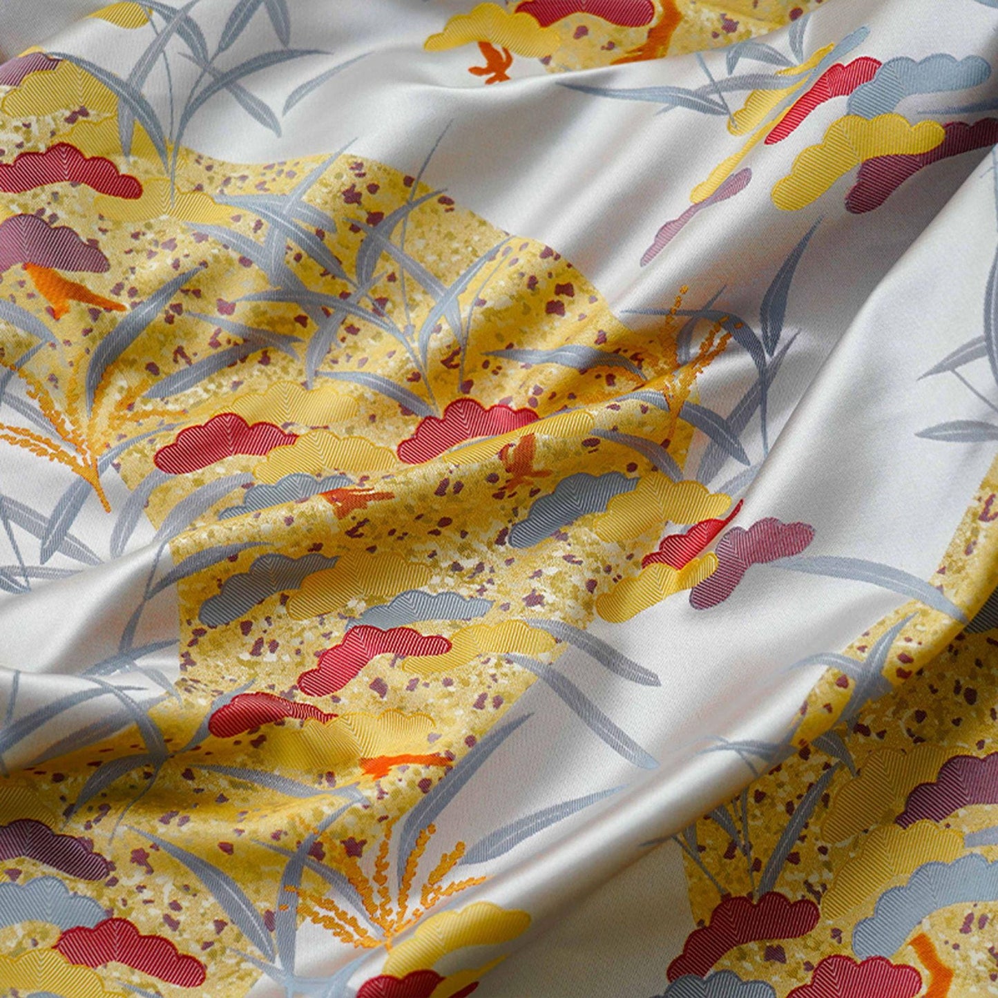 Tissu jacquard Jardin de Printemps : 165 cm de large, coton et polyester