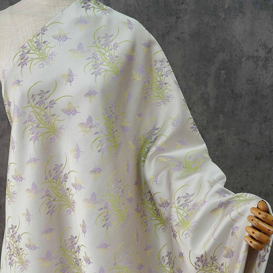 Tissu brocart papillon Xianglan - Satin jacquard style chinois pour qipao, cheongsam, confection de vêtements, ameublement, costumes, loisirs créatifs